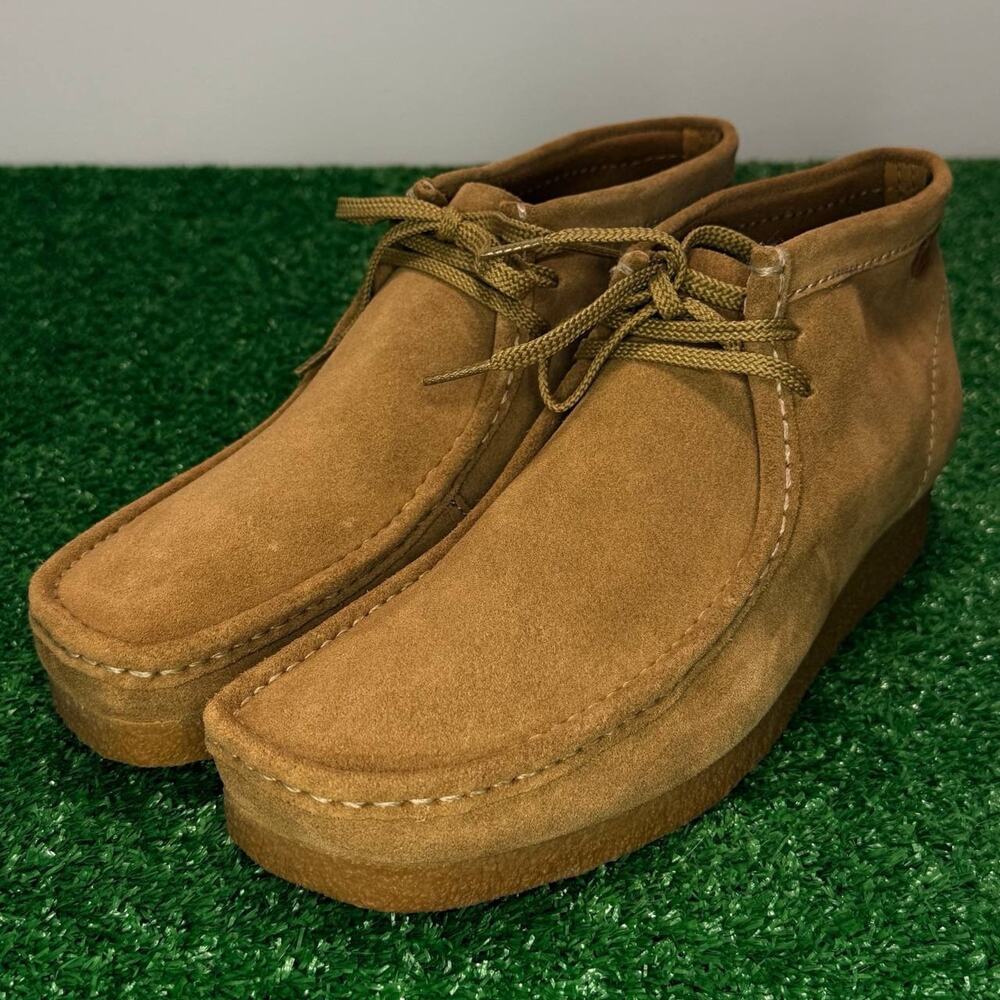Clarks Wallabee Shacre Boot Dark Sand Suede Men’s 11.5 Classic Crepe Sole